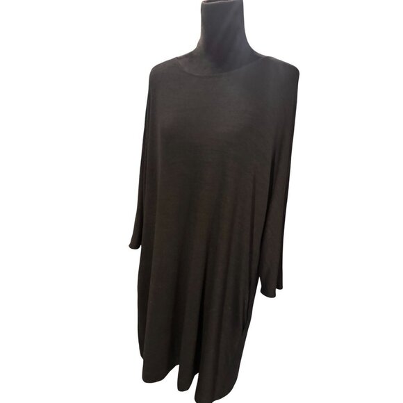 Wilfred Free Oversized Black Knit Tunic Sweater Dress Women's Size Large - Picture 2 of 12